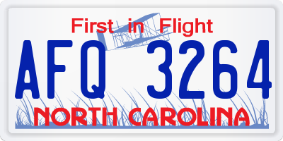 NC license plate AFQ3264