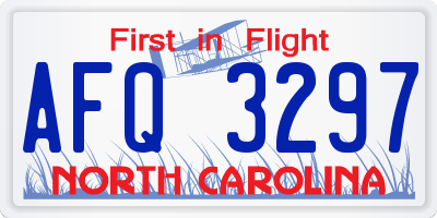 NC license plate AFQ3297