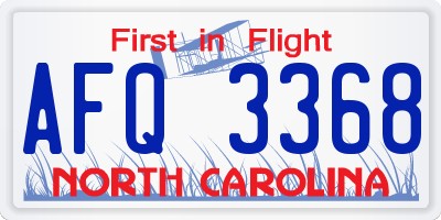 NC license plate AFQ3368