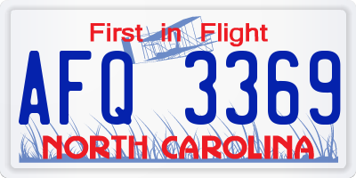 NC license plate AFQ3369