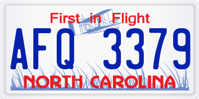 NC license plate AFQ3379