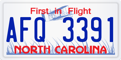 NC license plate AFQ3391