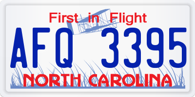 NC license plate AFQ3395
