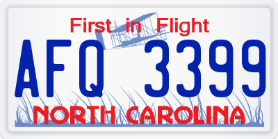 NC license plate AFQ3399