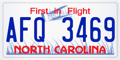 NC license plate AFQ3469