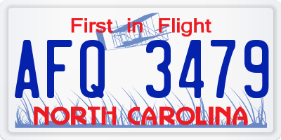 NC license plate AFQ3479