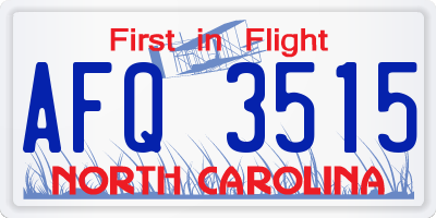 NC license plate AFQ3515