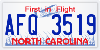 NC license plate AFQ3519