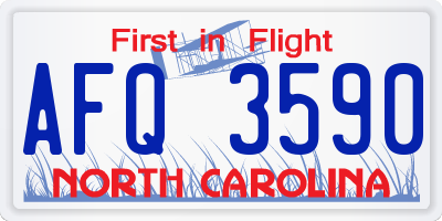 NC license plate AFQ3590