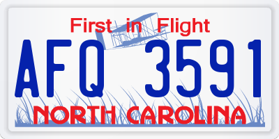 NC license plate AFQ3591