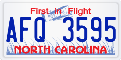 NC license plate AFQ3595