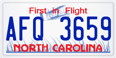 NC license plate AFQ3659