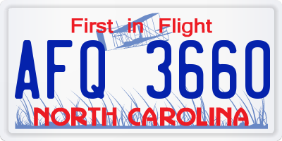 NC license plate AFQ3660