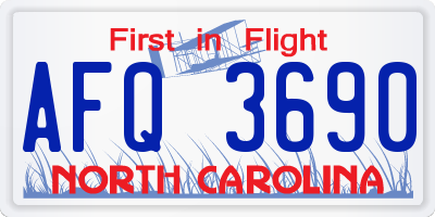 NC license plate AFQ3690
