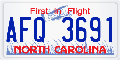 NC license plate AFQ3691
