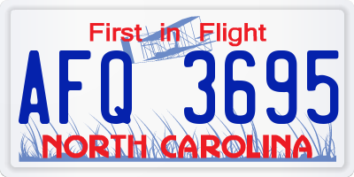 NC license plate AFQ3695
