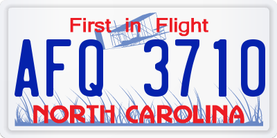 NC license plate AFQ3710
