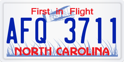 NC license plate AFQ3711