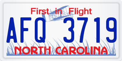 NC license plate AFQ3719