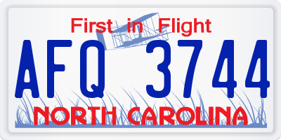 NC license plate AFQ3744
