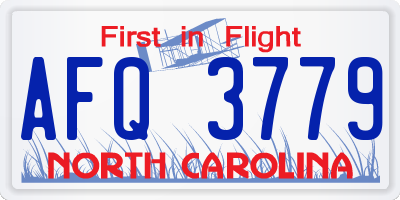 NC license plate AFQ3779