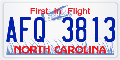 NC license plate AFQ3813