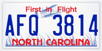 NC license plate AFQ3814