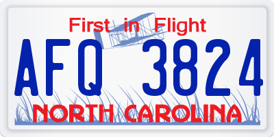 NC license plate AFQ3824