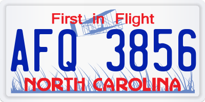 NC license plate AFQ3856