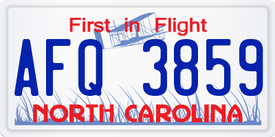 NC license plate AFQ3859