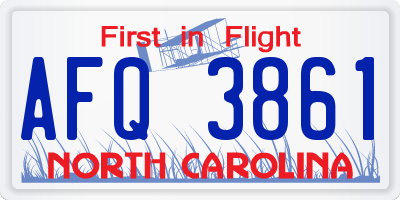 NC license plate AFQ3861