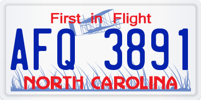NC license plate AFQ3891