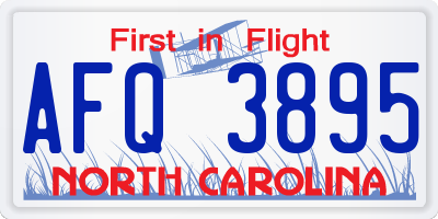 NC license plate AFQ3895