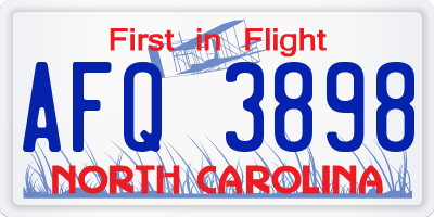 NC license plate AFQ3898