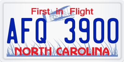 NC license plate AFQ3900