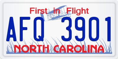NC license plate AFQ3901