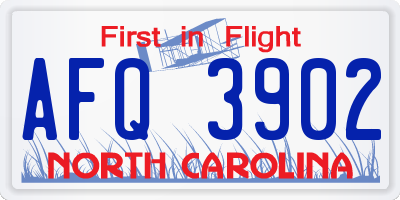NC license plate AFQ3902