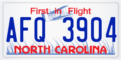 NC license plate AFQ3904