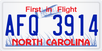 NC license plate AFQ3914