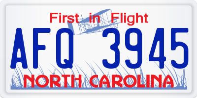NC license plate AFQ3945