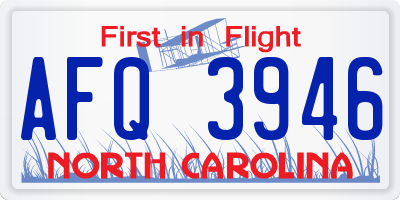 NC license plate AFQ3946