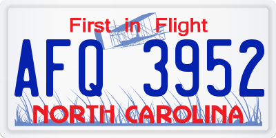 NC license plate AFQ3952