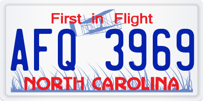 NC license plate AFQ3969