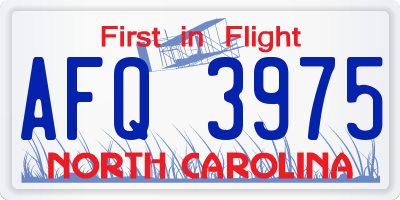 NC license plate AFQ3975