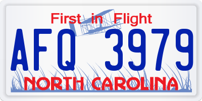 NC license plate AFQ3979