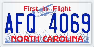 NC license plate AFQ4069