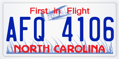 NC license plate AFQ4106