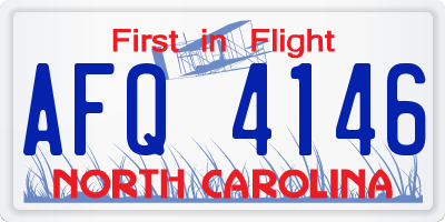 NC license plate AFQ4146