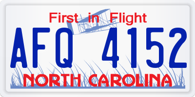 NC license plate AFQ4152