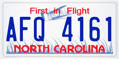 NC license plate AFQ4161